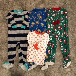 Toddler boys 18 zip front footed pajamas